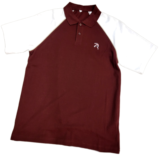 Afbeelding van CASUAL POLO BORDEAUX / WIT