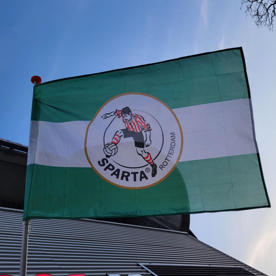 Afbeelding van VLAG SPARTA R'DAM GROEN WIT